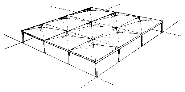 Square Folded Plate Dome