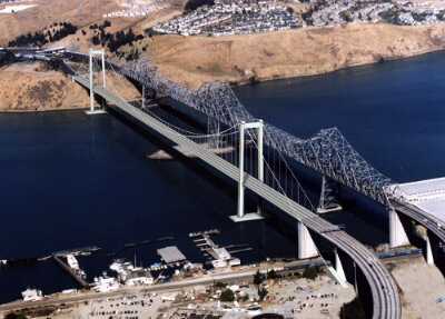 carquinez bridge strait ketchum original bridges caltrans cable towers span deck 1927 suspension replace 3rd built tower spans structural concrete